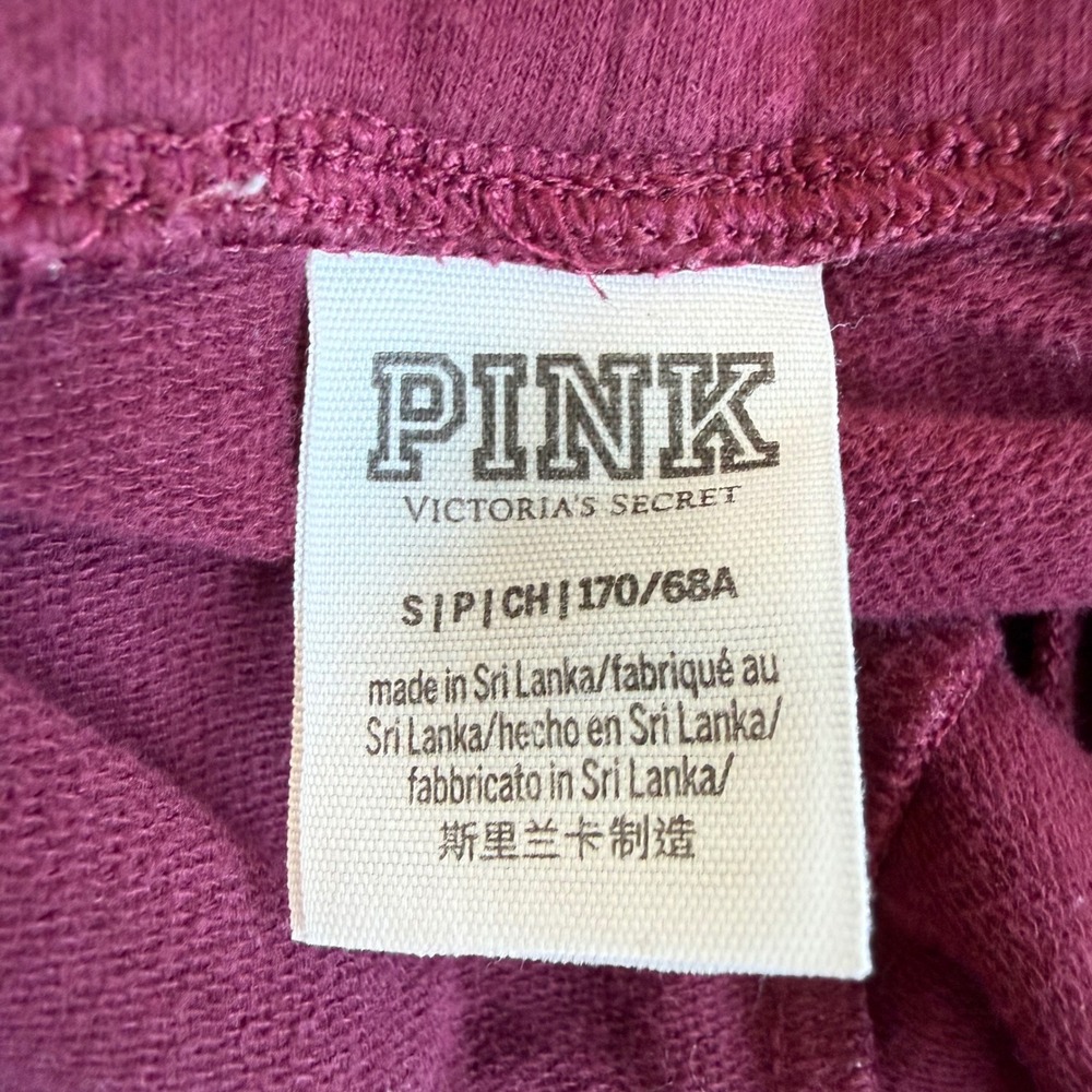 PINK Victoria's Secret Nation‎ Joggers Sweatpants Burgundy Size S - Picture 6 of 12